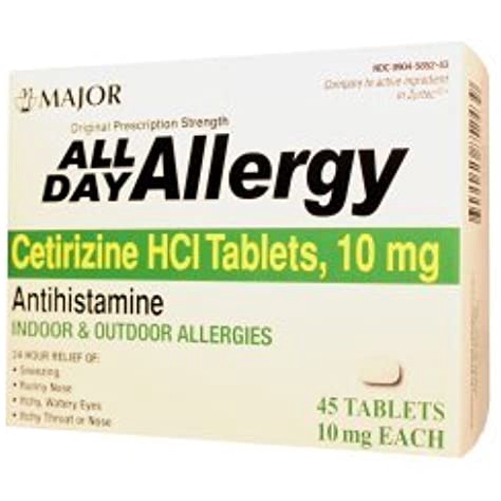 Major Pharmaceuticals All Day Allergy Antihistamine Tablet, 10 mg, 45 Tablets
