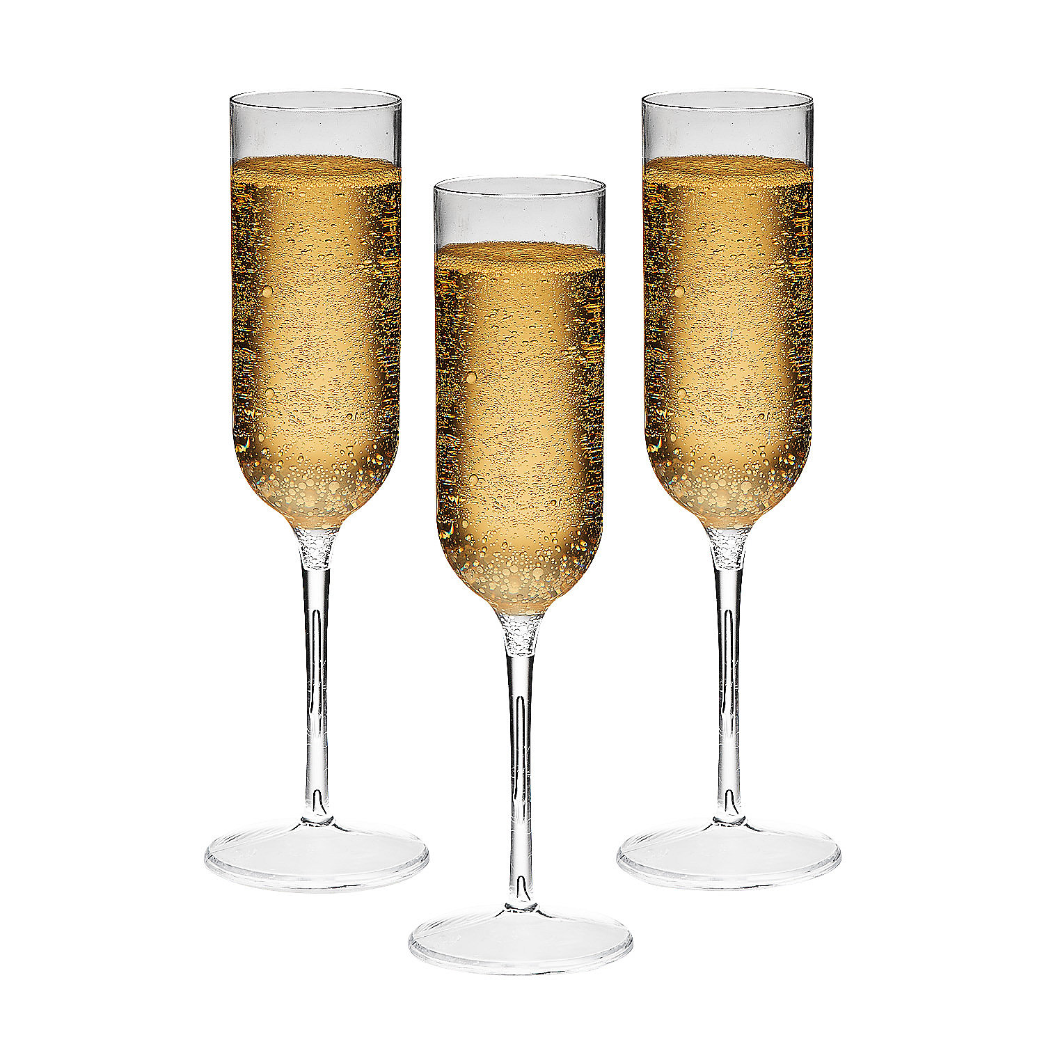 Fun Express Bulk 100 Count Clear Plastic Champagne Flutes