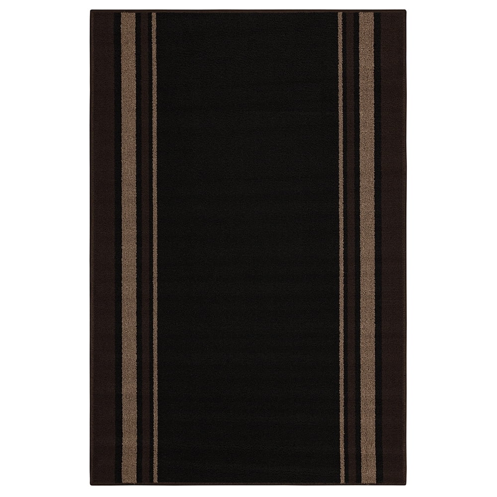 Mainstays Titan Stripe Indoor Living Room Area Rug, Black, 3' 4" x 5'