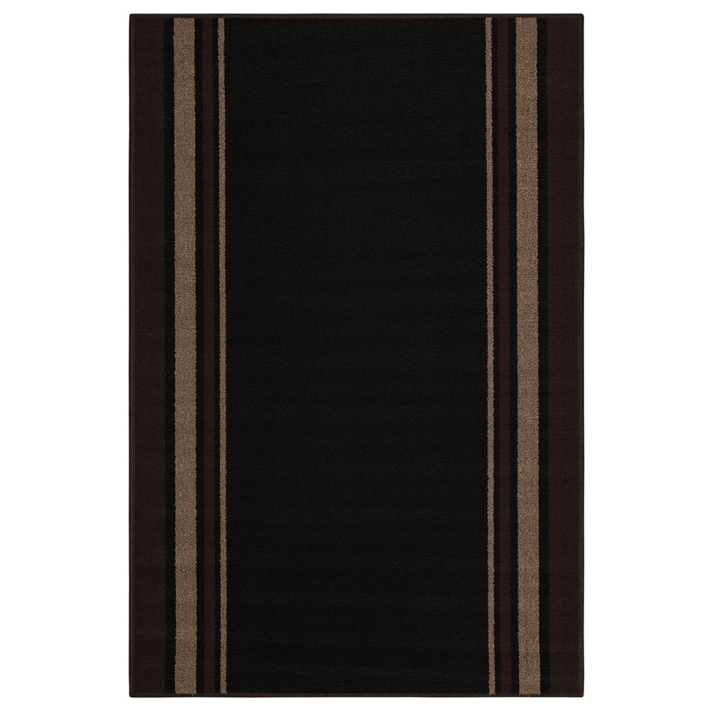 Mainstays Titan Stripe Indoor Living Room Area Rug, Black, 3' 4" x 5'