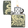 thumbnail image 5 of Zippo Dragon Design Green Matte Pocket Lighter, 5 of 6