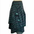 thumbnail image 6 of Fsqjgq Midi Skirts for Women Fall Short Black Skirt Women's Checked Skirt Long Tartan Retro Maxi Skirt High Waist Flared Pleated Skirt Vintage Long Swing Skirts Oktoberfest Skirt Carnival Dress Green, 6 of 7