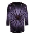 thumbnail image 5 of Yeaiivve 3/4 Sleeve Tunic Tops for Women Halloween Spider Web Printed Tee Plus Size Casual Loose Fit T-Shirts Soft Crewneck Holiday Graphic Tees XL, 5 of 5