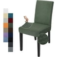 thumbnail image 1 of 6 Packs Latest Checkered Dining Chair Slipcover Parsons Chair Furniture Protector Stretch Chair Covers for Dining Room, Restaurant, Kitchen, Party (Army Green), 1 of 7