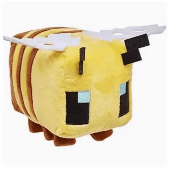 Minecraft Bee Plush Toy, 7.87 Inch Soft Stuffed Game Character Doll, Yellow & Brown Pixelated Design, Collectible Plushie, Cute Cuddly Gift for Kids & Fans, 20cm