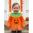 thumbnail image 3 of RUINIXCW Kids Halloween Pumpkin Costume Toddler Baby Girl Halloween Outfit Fall Sequined Ruffled Long Sleeve Tops Cosplay Costume Holiday Clothes, 3 of 10