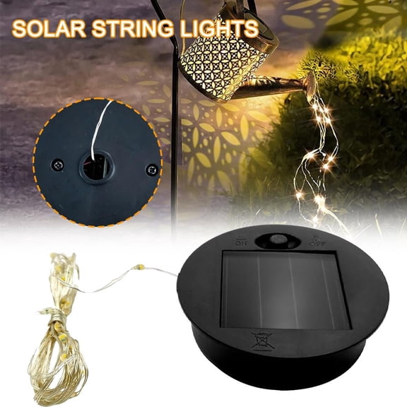 WarmFuPalace Solar Watering Can Replacement Top with Warm LED String Lights, 2.76 in