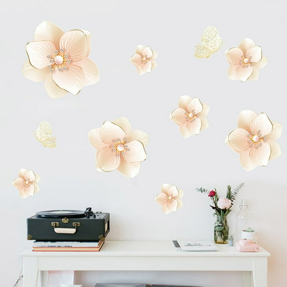 TopOne Wall Stickers, Flower Shaped Bedroom Wallpaper, Self-adhesive Waterproof Bedside Bedroom Bathroom Aesthetic Room Decorations Poster