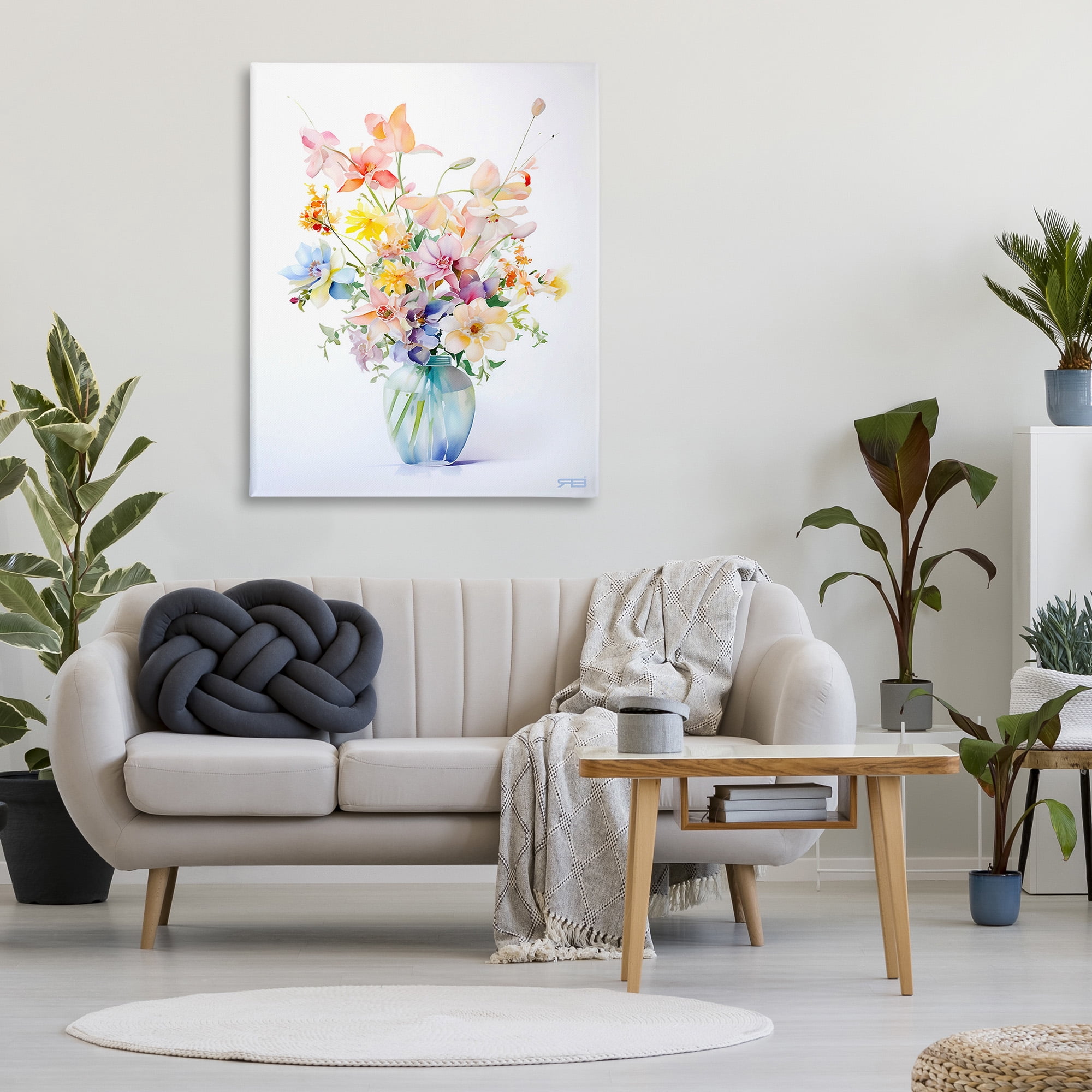 Stupell Industries Simple Spring Florals Botanical & Floral Painting Gallery Wrapped Canvas Art Print Wall Art, 36 x 48