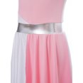 thumbnail image 6 of Alvivi Kids Girls Lyrical Modern Dance Dress Sleeveless Colorblock Dancewear Performance Costume Light Pink 16, 6 of 7