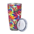 thumbnail image 2 of Fotbe Colorful Bananas Pattern 20 oz Tumbler Stainless Steel Vacuum Insulated Coffee Ice Cup Double Wall Travel Flask Leak-proof Coffee Cup-Straw Three-piece Set, 2 of 8