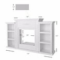 thumbnail image 3 of Barton 70” Freestanding Mantel Stand for 28” Electric Fireplace, Modern Media Fireplace Cabinet with Storage Shelves, White, 3 of 6