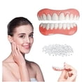 thumbnail image 4 of Aparatos dentales artificiales de silicona, pegatinas blanqueadoras de dientes, dentaduras postizas para sonrisas,dientes decorativos, una pieza para la parte superior e inferior., 4 of 5