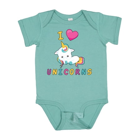 

Inktastic I Love Unicorns Gift Baby Boy or Baby Girl Bodysuit
