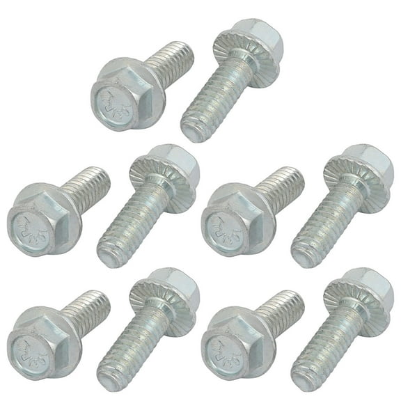 Unique Bargains 10Pcs 1/4-20 x 3/4 Inch Thread Carbon Steel Hex Serrated Head Flange Screw Bolt