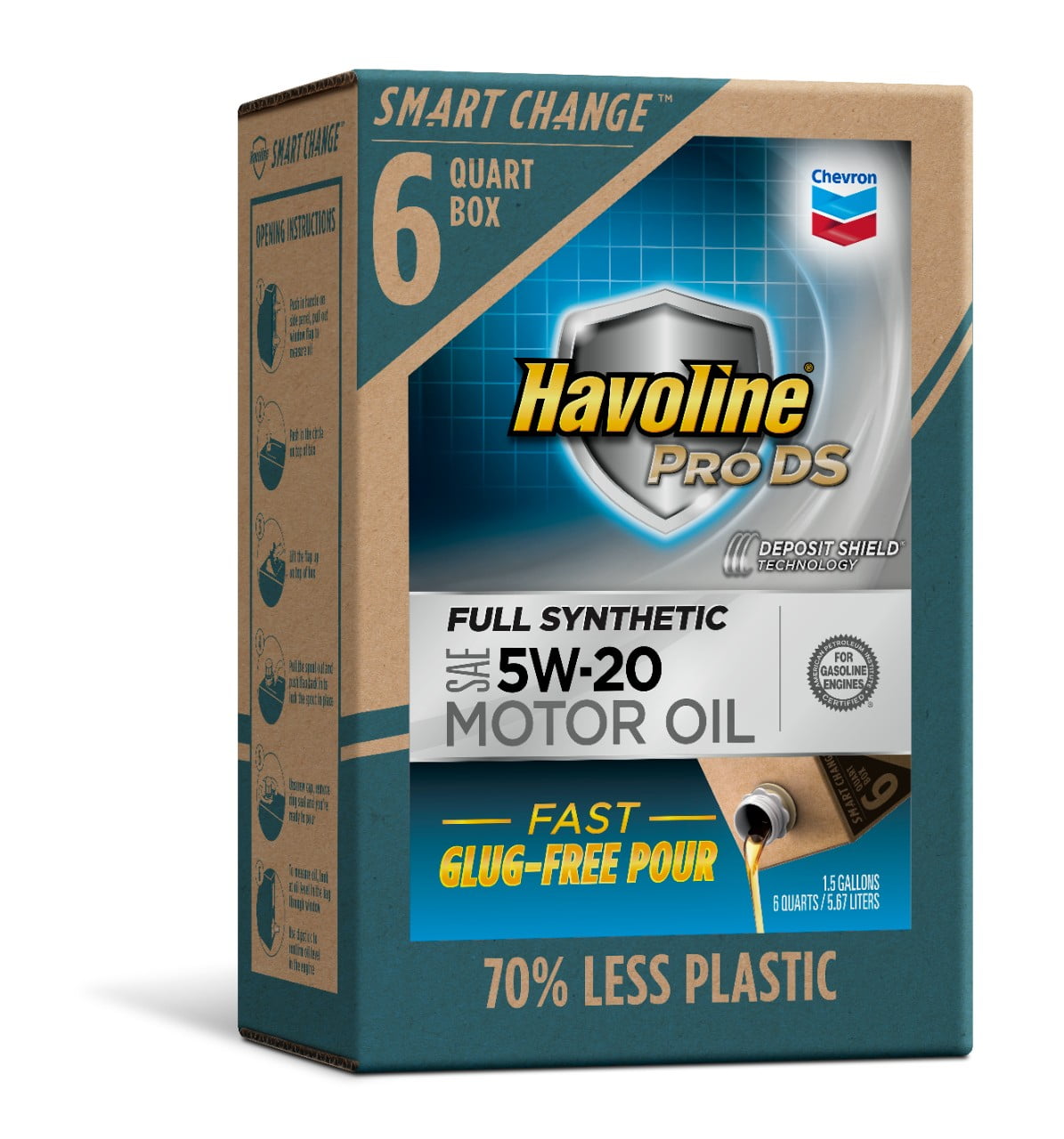 Havoline SMART CHANGE® ProDS 5W20 Full Synthetic Motor Oil, 6 qt