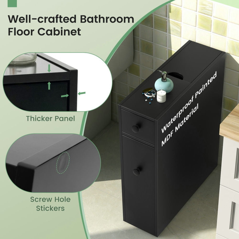 Finihen Bathroom Storage Cabinet, Bathroom Cabinet Organizer, Black Bathroom Cabinet Space Saver Storage Organizer, for Bathroom, Black Finihen Bathroom Storage Cabinet, Bathroom Cabinet Organizer, Black Bathroom Cabinet Space Saver Storage Organizer, for Bathroom, Black