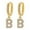 Multicolor B, variant on Dainty Gold Plated Initial Hoop Earrings Letter Alphabet Dangle Earrings Fashion Sparkly Rhinestone Letter Initial Pendant Drop Earrings For Women Valent Multicolor