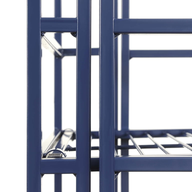 Convenience Concepts 3-Tier Metal Folding Shelf, Cobalt Blue photo 5