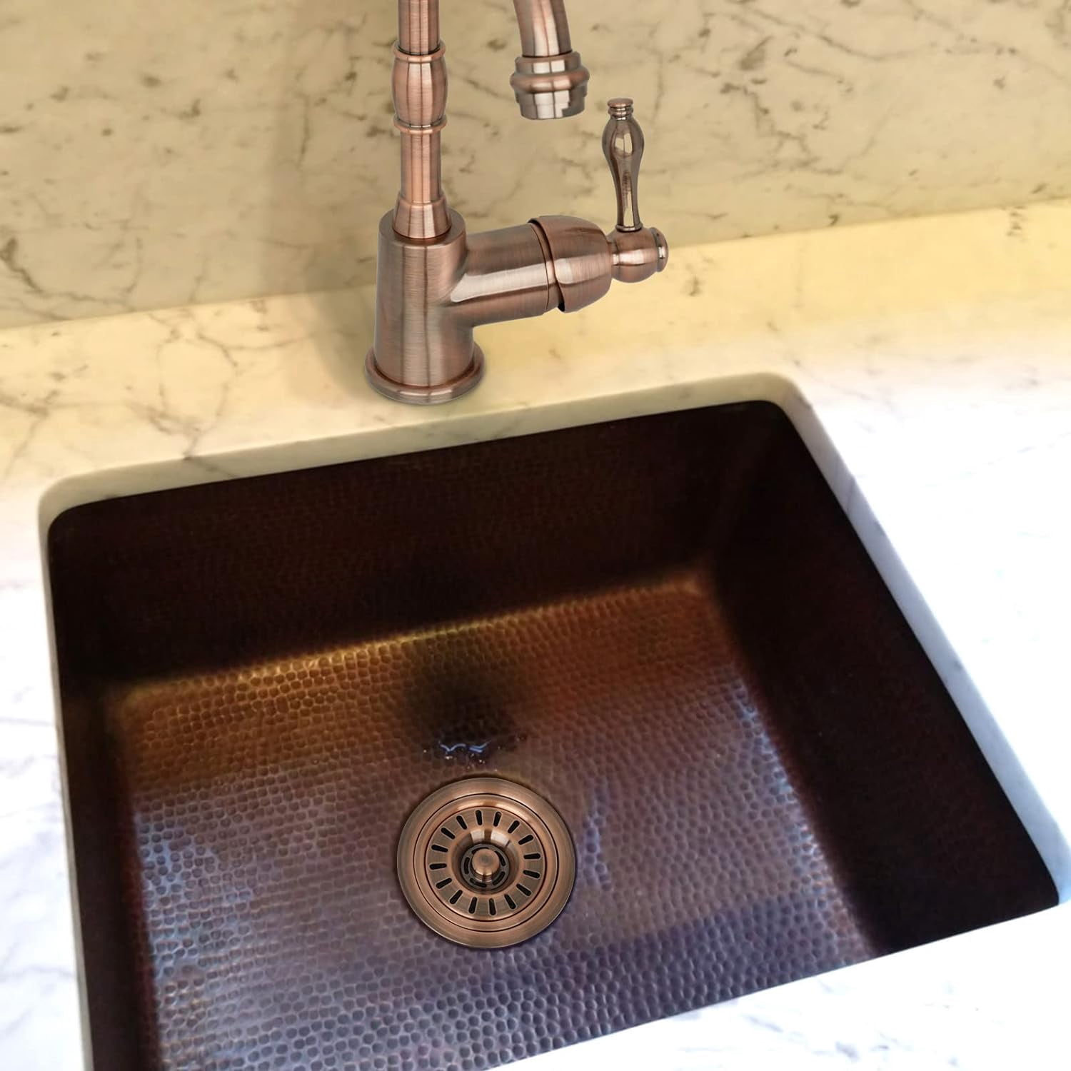 Kitchen Sink Antique Copper Finish Garbage Disposal Flange Stopper, One Size Disposal Rim, Fit 3-1/2 Inch Standard Sink Drain Hole 2.85" Height