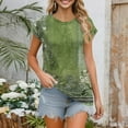 thumbnail image 2 of NAMTYQX Womens Graphic T Shirts Relaxed Fit Stretch Casual Patterned Short Sleeve Casual Tops for Women Mint Green Size XL, 2 of 5