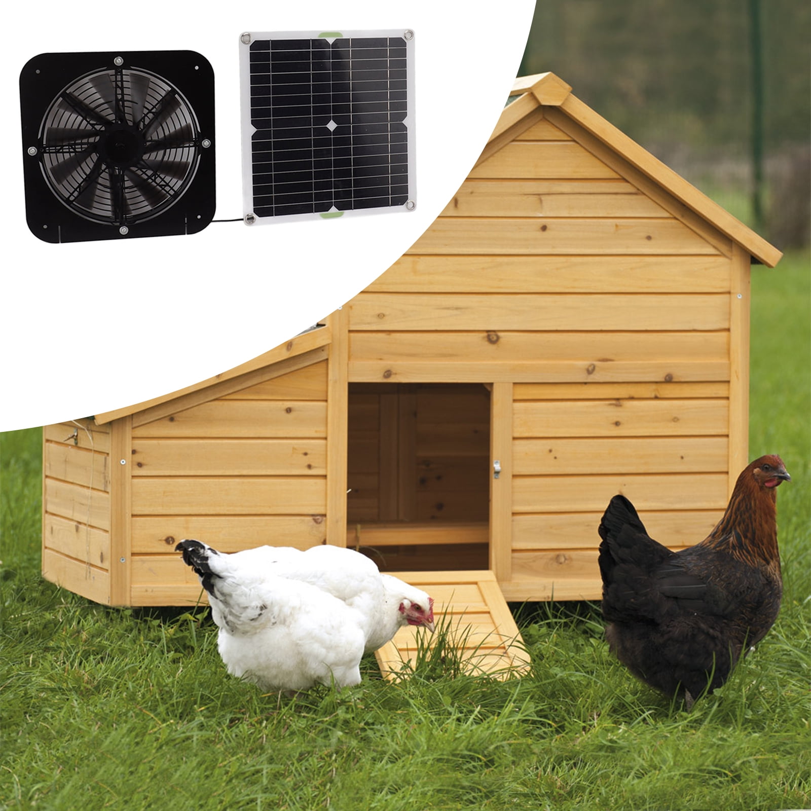 RYUJNDK Monocrystalline Solar Panel Waterproof Exhaust Fan Cooling Ventilation for Pet Houses Greenhouses and Sheds
