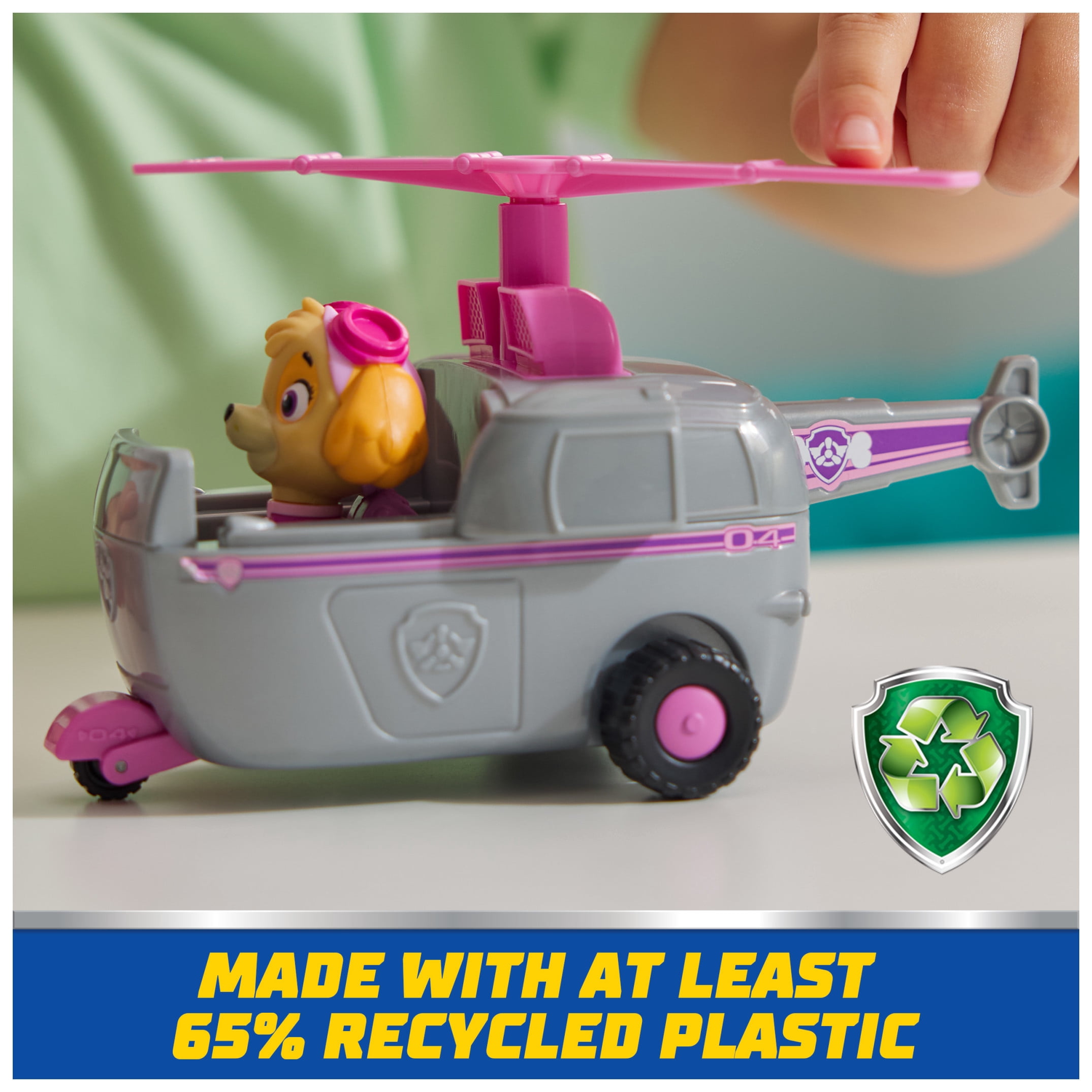 PAW Patrol Helicopter with Collectible Skye Figure, Sustainably Minded Toys for Kids Ages 3+