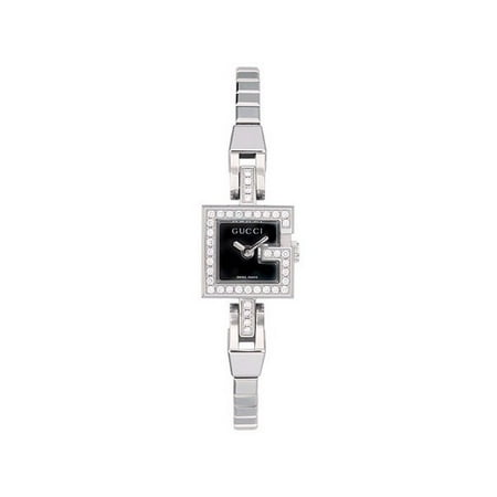 Gucci Quartz YA102511 Black Dial Stailess Steel Diamond Bezel Ladies Watch