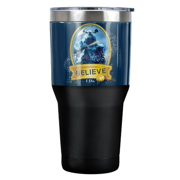 Polar Express True Believer Stainless Steel Tumbler 30 oz Coffee Travel Cup, Vacuum Insulated & Double Wall with Leakproof Sliding Lid