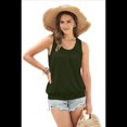 thumbnail image 3 of Camiseta de Tirantes Holgada de Verano para Mujer, Plisada, con Cuello Redondo, Informal, Sin Mangas, Verde , Talla XL, 3 of 8