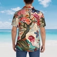 thumbnail image 4 of Gukieu Butterflies And Flowers Painting Print Men's Short-sleeved Shirts, Button-down Lapel Hawaiian Shirts, T-shirts, Beach Vacation Summer Casual Wear,3X-Large, 4 of 7