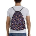 thumbnail image 2 of Kdxio Lavender Flowers Print Drawstring Backpack Bag,Waterproof Draw String Back Sack, Gym Drawstring Bags Swim Bag For Unisex, 2 of 9