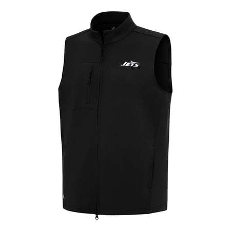Men s Antigua Black New York Jets Demand Full-Zip Vest