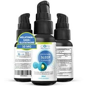 Liposomal Liquid Melatonin Sleep Aid Supplement With GABA and Glutathione - 10mg - Spray Before Bed - Sublingual Fast Acting and Extended Release for Natural Sound Sleeping Without Drowsines