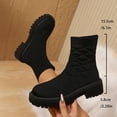 thumbnail image 4 of QQAMB Sock Booties for Women Stretch Knit Ankle Boots Breathable Comfy Low Heel Bootie Fall Winter Pull On Boot, 4 of 8