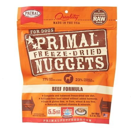 Primal Pet Foods Nuggets Grain-Free Beef Formula Freeze Dried Dog Food, 5.5 oz