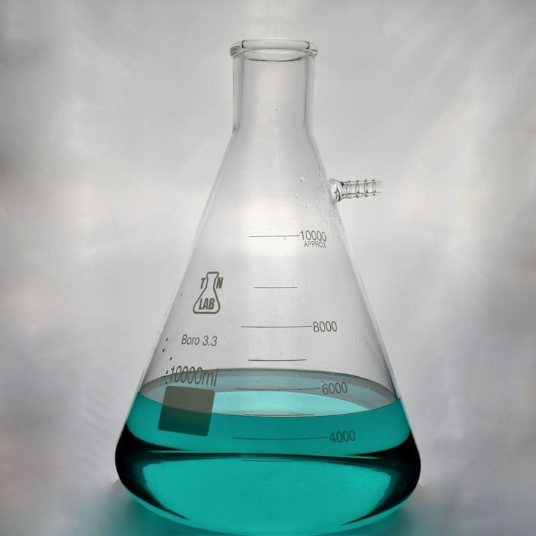 Filter Flask Borosilicate Glass Buchner Vacuum Flask Side Arm Huge 10000ml  10L - Walmart.com