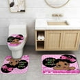 thumbnail image 7 of 4PCS African American Shower Curtain Set, Pink Unicorn Rainbow Stars Afro Black Girl Magic Cute Melanin Princess Girly Bathroom Decor, Waterproof Fabric Shower Curtain, Non-slip Bath Mat, 7 of 7