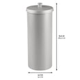 thumbnail image 4 of iDesign Toilet Paper Canister with Lid, Storage for 3 Rolls, 6.3'' x 15.5'', Silver, 4 of 5