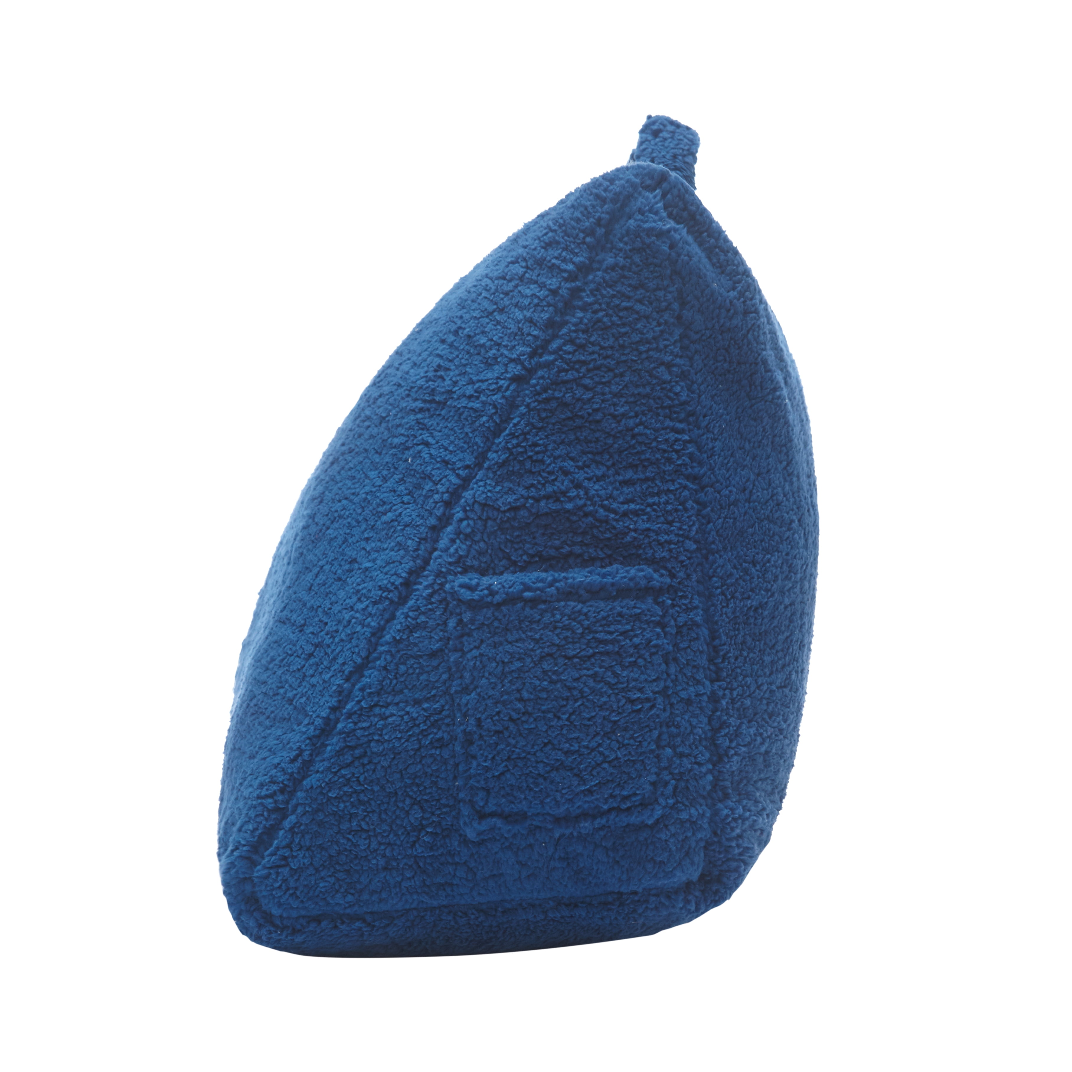 Dearfoams Wedge Lounge Pillow, Sherpa, Navy, 1, 24'' x 18''