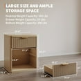 thumbnail image 3 of Fluted Nightstand with Charging Station, Bedside Table with Drawers and Open Storage Space, Metal Handles and Rounded Corners for Safety, Side Tables, End Table Bedroom, Living Room, 3 of 10