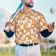 thumbnail image 6 of Balery Corgi Animal Baseball Jersey for Men Casual Button Down Shirts Short Sleeve Active Team Sports Uniform-Medium, 6 of 9