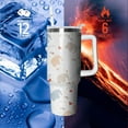 thumbnail image 3 of 40oz Elephant Stainless Steel Tumbler with Handle and Straw, Insulated Cup Travel Coffee Mug Water Bottle with Lid and Straw, Animal Lovers Women Gifts, 3 of 5
