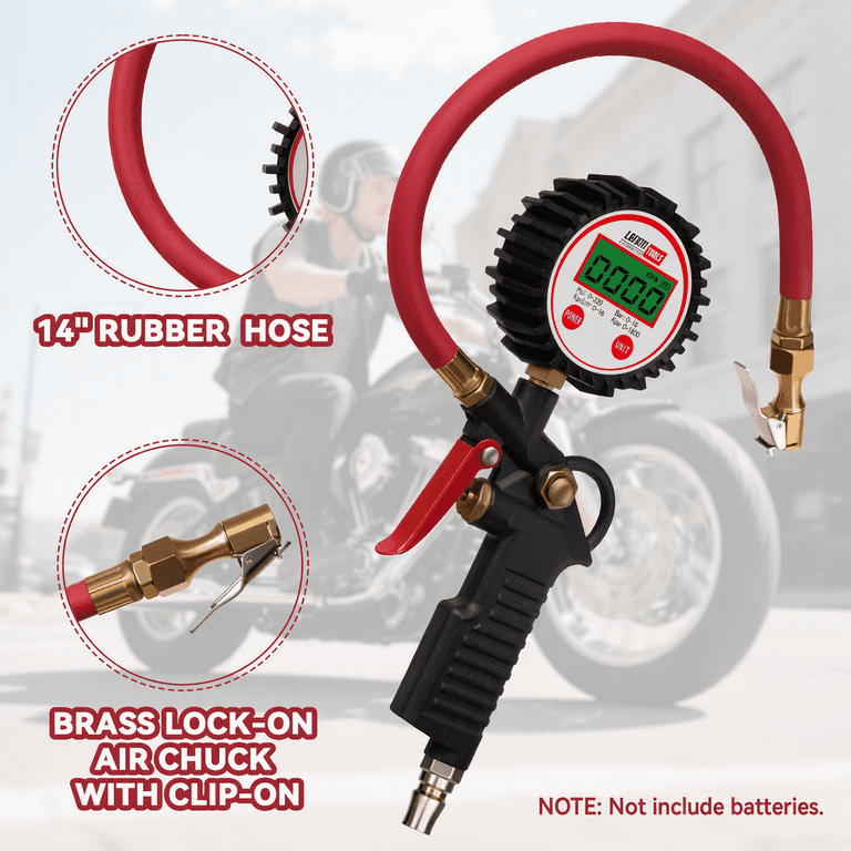 Lafati Digital Tire Pressure Gauge with Inflator, 0-220 PSI photo 7