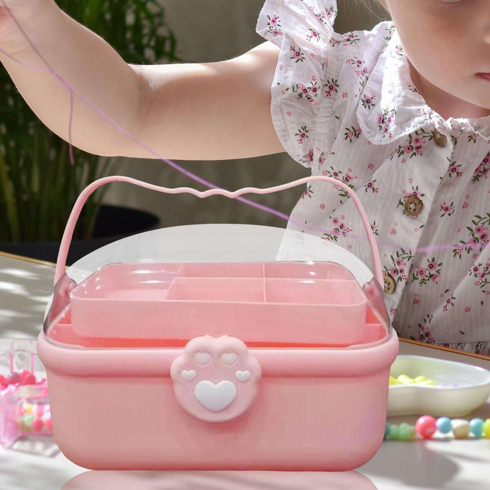 Children Hair Strap Accessories Storage Box Hairpin Rubber Band Jewelry  Makeup Organizer 3 Layer Classify Portable Jewelry Case