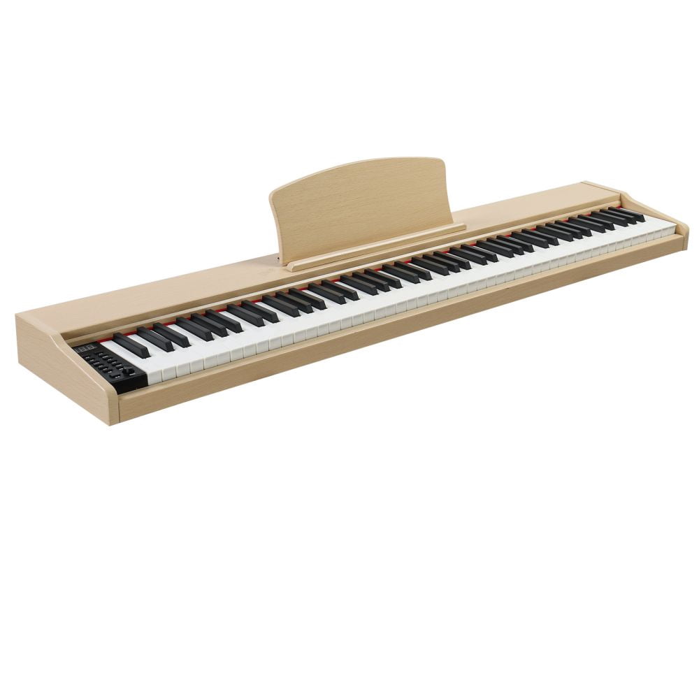 Digital Piano, 88 key Full Size Semi-Weighted Keyboard Piano w/ Triple Pedal, Power Supply, USB MIDI Connectivity and AUX Input/Line Output for Beginner & Professional (Natural)