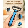 thumbnail image 7 of Fuebueo Pet Pro Grooming Tool, Dematting Rake and Steel Comb Set for Dogs Cats, 2 Piece Undercoat Deshedding Tool, Stainless Steel Comb for Removing Mats Tangles Fur, Orange, 7 of 7