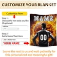thumbnail image 3 of Personalized Name Basketball Blanket for Boys - 60x50 Inches Throw Size Blanket for Kids, Teens - Cozy, Comfortable Blankets for Bed, Couch - Basketball Themed Blanket Gift for Basketball Team, 3 of 6