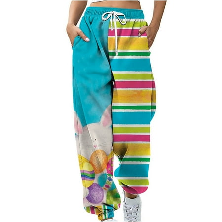 

Dadaria Wide Leg Sweatpants Women Short Prints Elastic Waist Trousers Long Straight Pants Sweatpants Blue S Female