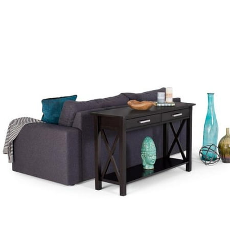 WyndenHall Waterloo Dark Walnut-stained Pine 2-drawer Console Sofa Table